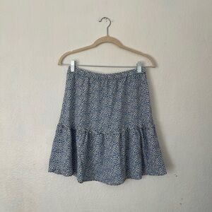 Vero Moda Blue Floral A-Line Skirt